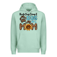 Seafoam kinda busy being a dog mom Premium Hoodie - MaliasSmallBusiness