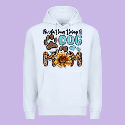 Kinda Busy Being A Dog Mom Premium Hoodie Designed By Maliassmallbusiness