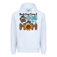 White kinda busy being a dog mom Premium Hoodie - MaliasSmallBusiness
