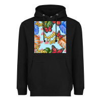 Black summer and leaf seamless pattern Heavyweight Hoodie - BundleAndBundleShop