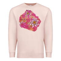 Pale Pink v.d  lavender and lotus patches Premium Sweatshirt - AdoDesignShop
