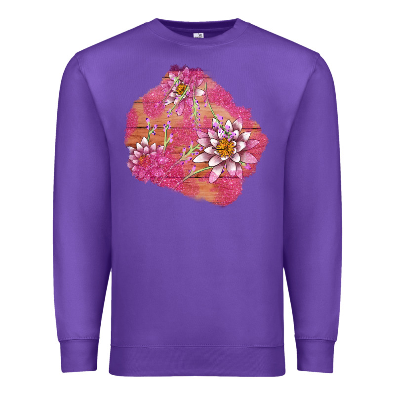V.d  Lavender And Lotus Patches Premium Sweatshirt by AdoDesignShop | Teevron