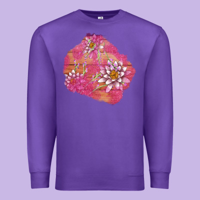 V.d  Lavender And Lotus Patches Premium Sweatshirt Designed By Adodesignshop