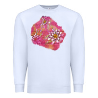 White v.d  lavender and lotus patches Premium Sweatshirt - AdoDesignShop