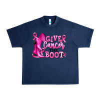 Navy give cancer the boot Urban Heavy Tee - RanaPortraitStore