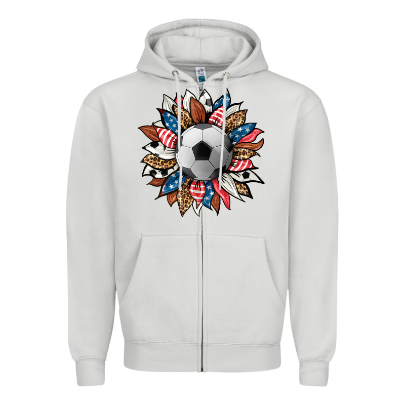 Football Sunflower Zipper Hoodie by HRA Design Shop | Teevron