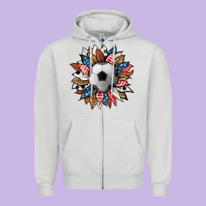 Football Sunflower Zipper Hoodie Designed By Hra Design Shop