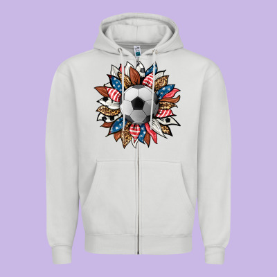 Football Sunflower Zipper Hoodie Designed By Hra Design Shop