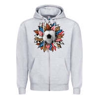 Heather Grey football sunflower Zipper Hoodie - HRA Design Shop