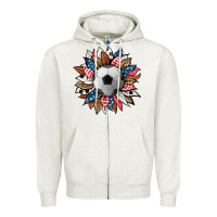 Oatmeal Heather football sunflower Zipper Hoodie - HRA Design Shop