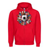 Red football sunflower Zipper Hoodie - HRA Design Shop
