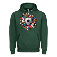 Sports Green football sunflower Zipper Hoodie - HRA Design Shop