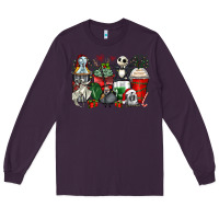 Plum Christmas cartoon characters coffee cups Long Sleeve Tee - Zillion Design Studio