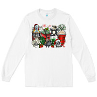 White Christmas cartoon characters coffee cups Long Sleeve Tee - Zillion Design Studio