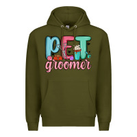 Army Green pet groomer Premium Hoodie - MaliasSmallBusiness