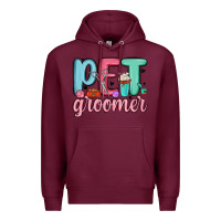 Burgundy pet groomer Premium Hoodie - MaliasSmallBusiness