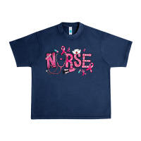 Navy breast cancer nurse Urban Heavy Tee - RanaPortraitStore