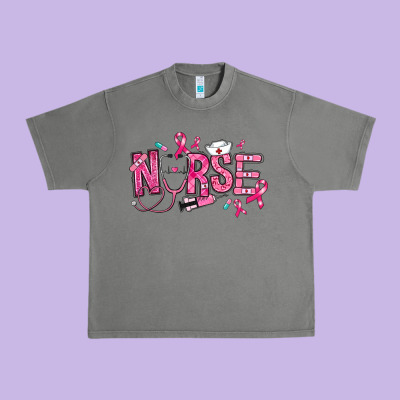 Breast Cancer Nurse Urban Heavy Tee Designed By Ranaportraitstore