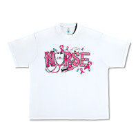 White breast cancer nurse Urban Heavy Tee - RanaPortraitStore