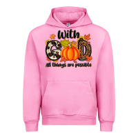 Fuchsia Pink with god all things are possible Urban Hoodie - MaliasSmallBusiness
