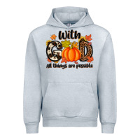 Heather Grey with god all things are possible Urban Hoodie - MaliasSmallBusiness