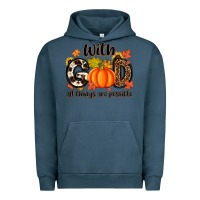 Pigment Midnight Navy with god all things are possible Urban Hoodie - MaliasSmallBusiness