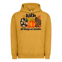 Pigment Peanut Butter with god all things are possible Urban Hoodie - MaliasSmallBusiness