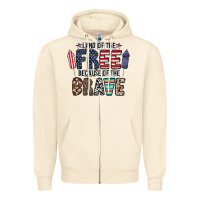 Sandshell land of the beacause of the brave Zipper Hoodie - CowhideDigitalArt