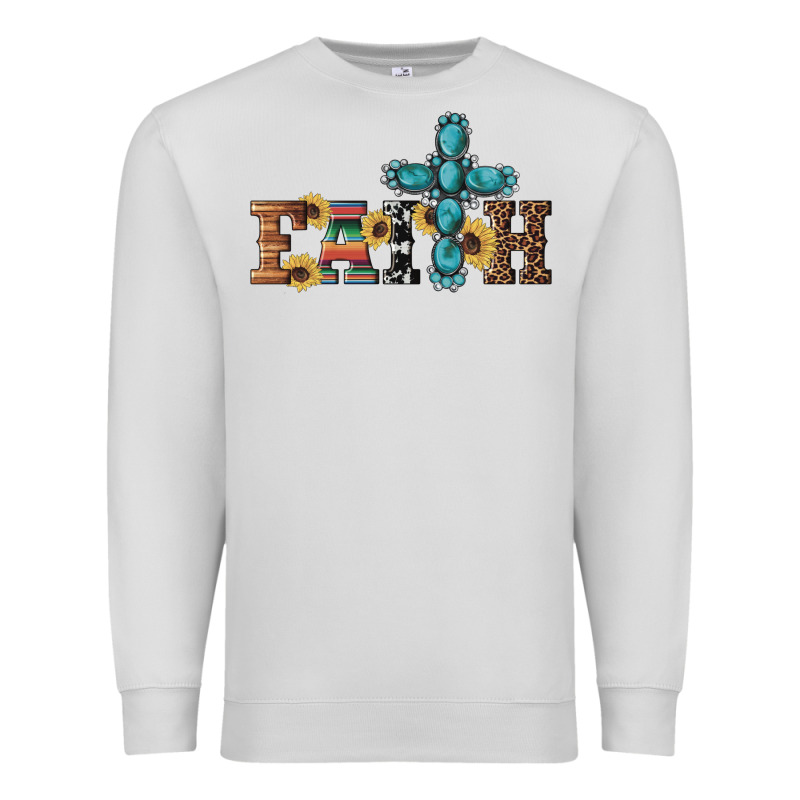 Western Gemstone Cross Faith Premium Sweatshirt by Artiststas | Teevron