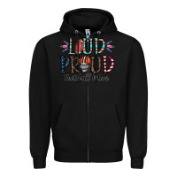 Black loud proud football mom Zipper Hoodie - CowhideDigitalArt
