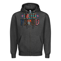 Charcoal Heather loud proud football mom Zipper Hoodie - CowhideDigitalArt