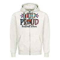 Oatmeal Heather loud proud football mom Zipper Hoodie - CowhideDigitalArt