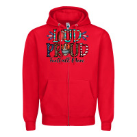 Red loud proud football mom Zipper Hoodie - CowhideDigitalArt