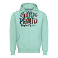 Seafoam loud proud football mom Zipper Hoodie - CowhideDigitalArt