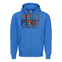 True Royal loud proud football mom Zipper Hoodie - CowhideDigitalArt