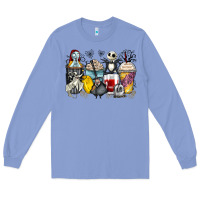 Colony Blue cartoon characters coffee cups Long Sleeve Tee - Zillion Design Studio