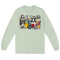 Matcha cartoon characters coffee cups Long Sleeve Tee - Zillion Design Studio