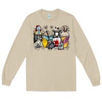 Mushroom cartoon characters coffee cups Long Sleeve Tee - Zillion Design Studio