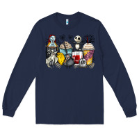 Navy cartoon characters coffee cups Long Sleeve Tee - Zillion Design Studio