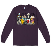 Plum cartoon characters coffee cups Long Sleeve Tee - Zillion Design Studio