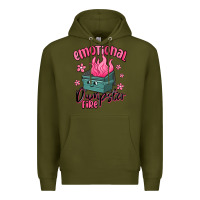 Army Green emotional dumpster fire Premium Hoodie - MaliasSmallBusiness