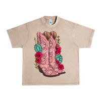 French Oak floral cowgirl boots Urban Heavy Tee - texasbilliewilder
