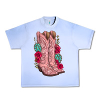 Grape Ice floral cowgirl boots Urban Heavy Tee - texasbilliewilder