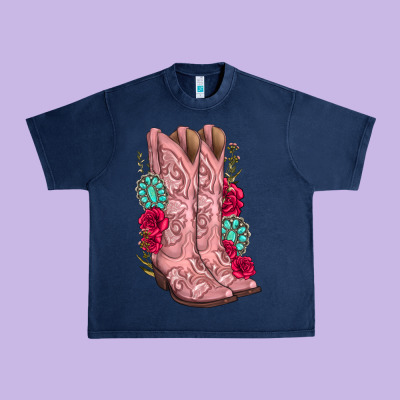 Urban Heavy Tee floral cowgirl boots