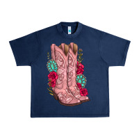 Navy floral cowgirl boots Urban Heavy Tee - texasbilliewilder