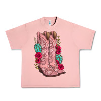 Salmon floral cowgirl boots Urban Heavy Tee - texasbilliewilder
