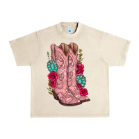 Sandshell floral cowgirl boots Urban Heavy Tee - texasbilliewilder