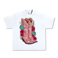 White floral cowgirl boots Urban Heavy Tee - texasbilliewilder
