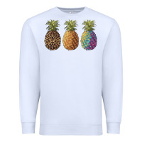 White pineapples leopard tie dye summer Premium Sweatshirt - Artiststas