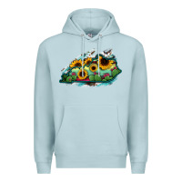 Blue Mist Kentucky map sunflower cactus serape Premium Hoodie - RanaPortraitStore